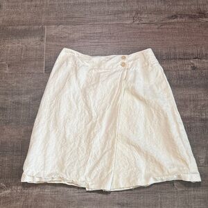 Vintage CHANEL Cream Skirt with Button Detail